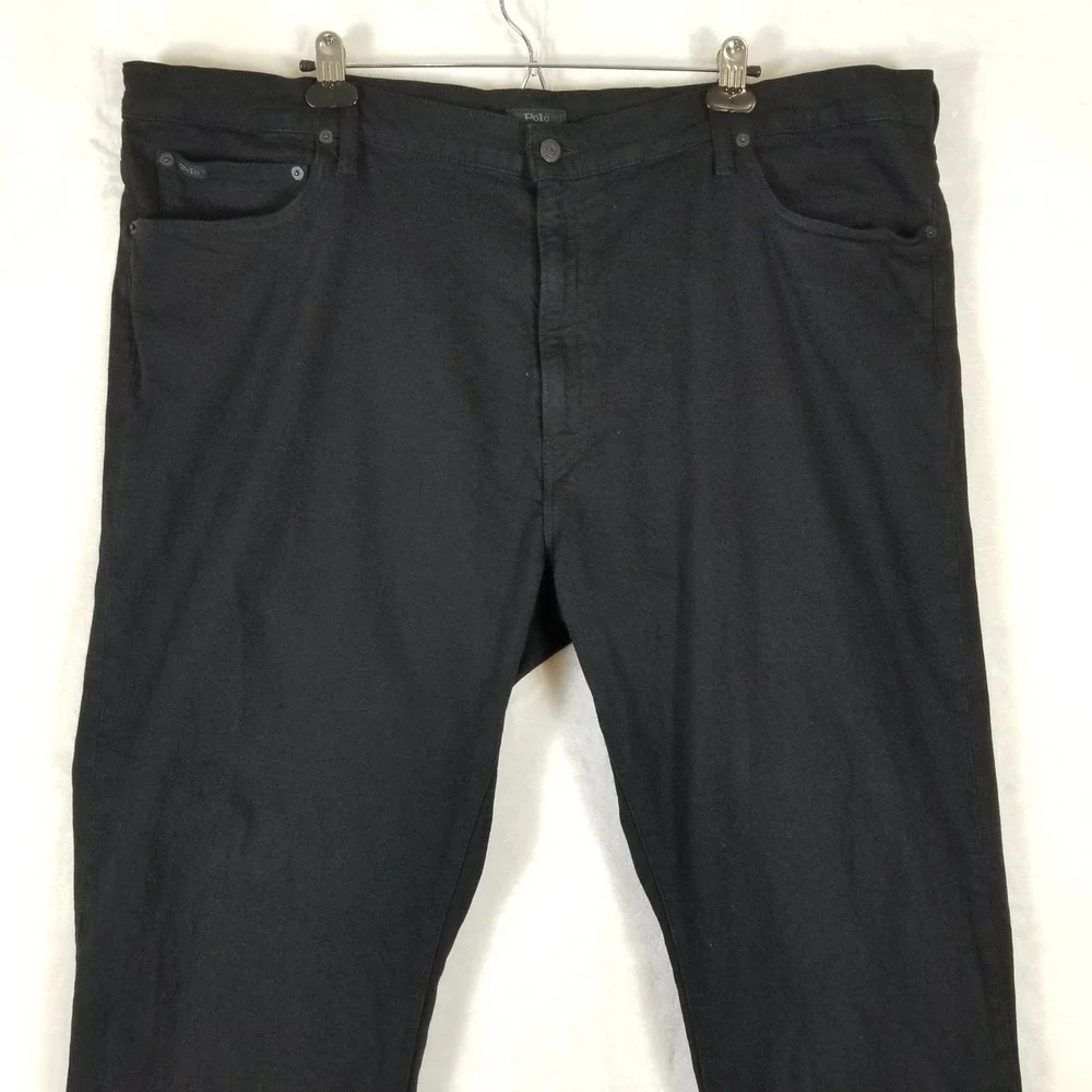 Polo Ralph Lauren Jeans Mens 46x34 Black Hampton Relaxed Straight Denim